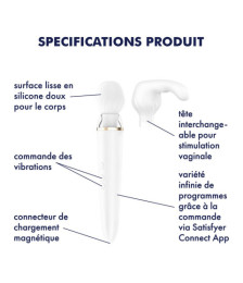 Double wand blanc connecté USB Double Wand-er Satisfyer - CC597756